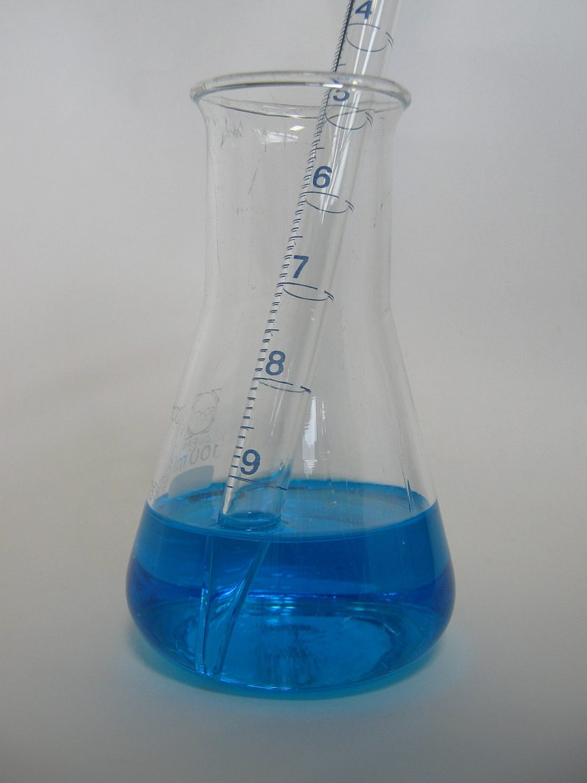 Erlemeyerkolben mit Pipette