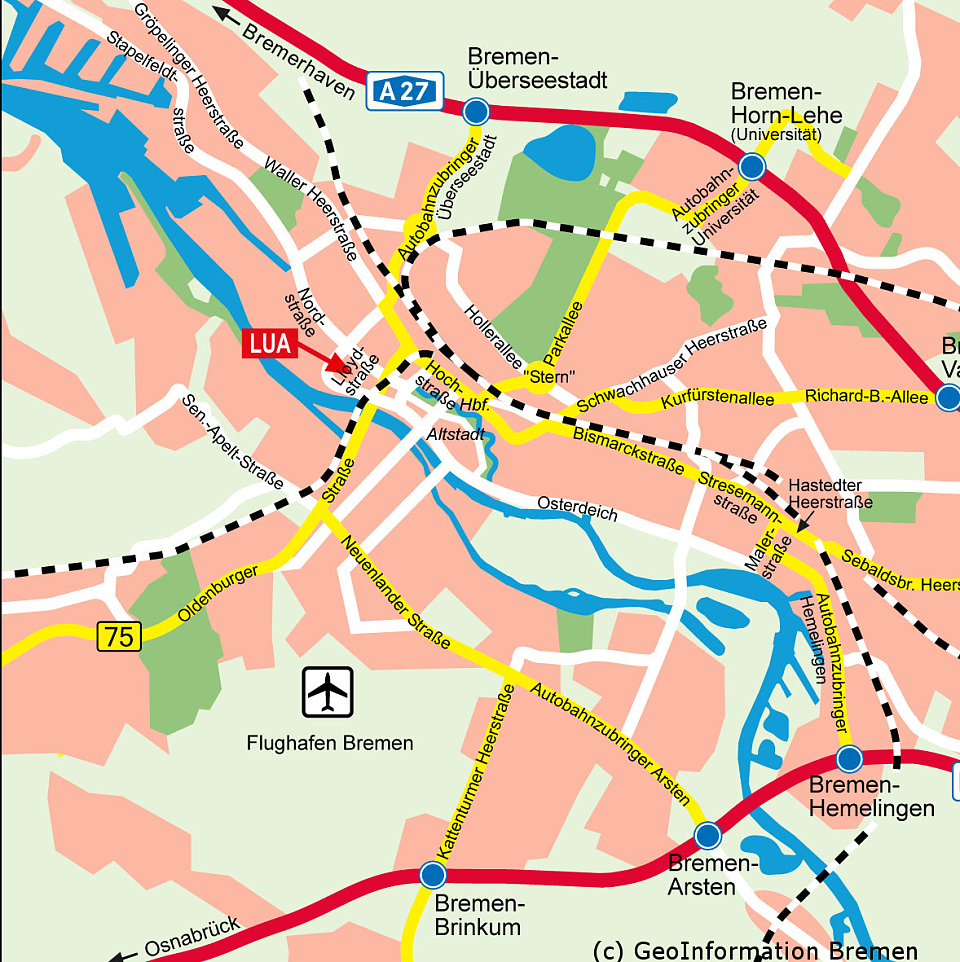 Anfahrt Bremen &Uuml;bersichtsplan